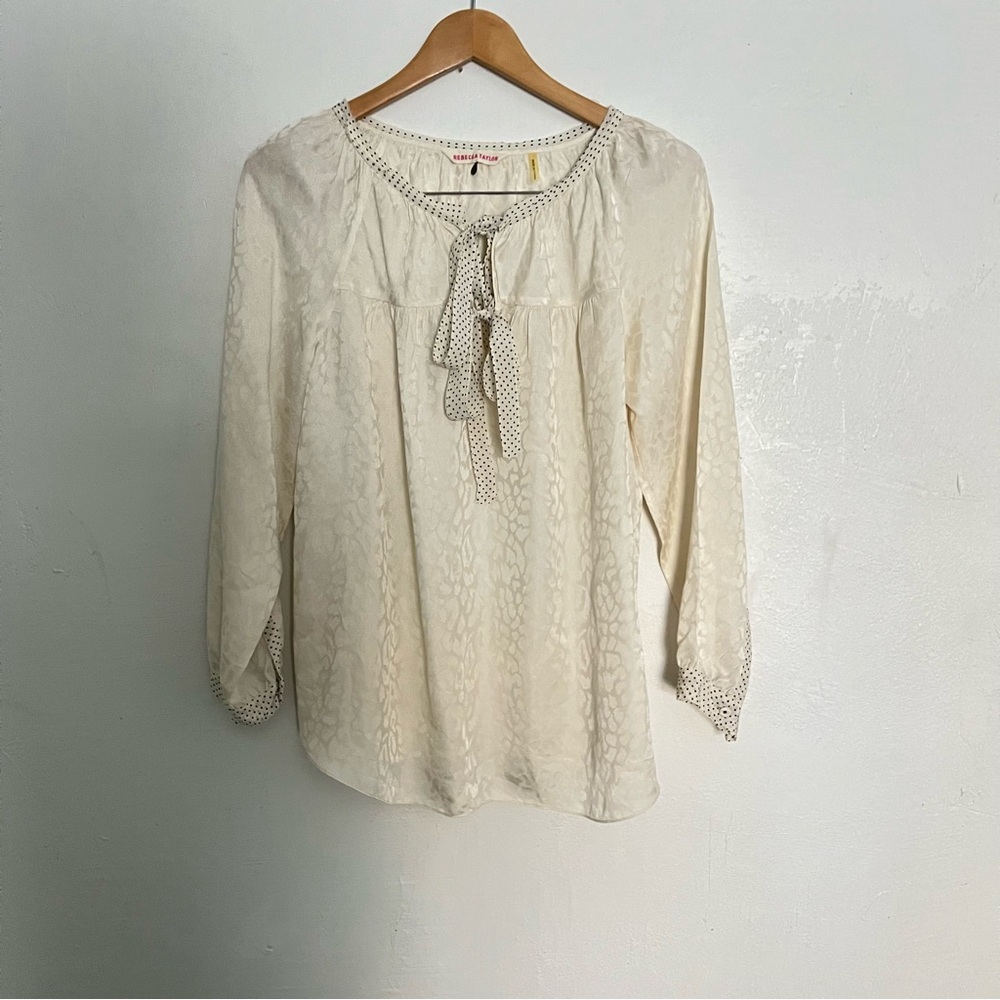 Rebecca Taylor leopard print blouse 100% silk